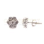18ct Diamond Cluster Stud Earrings
