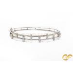 Modern Diamond Bangle With Geometric Accents