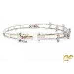 Modern Diamond Bangle With Geometric Accents