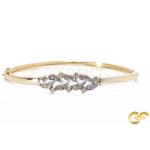 Leaf Motif Diamond Bangle With Open Design