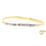 Two-Tone Diamond Wave Bangle