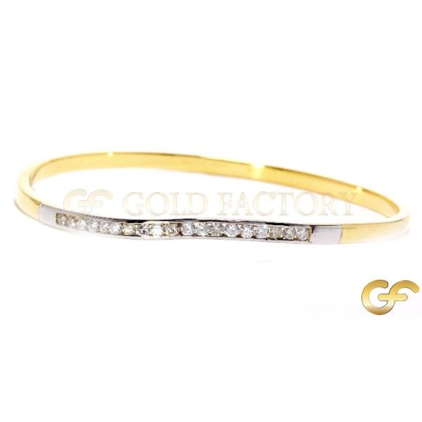 Two-Tone Diamond Wave Bangle