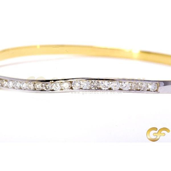 Two-Tone Diamond Wave Bangle