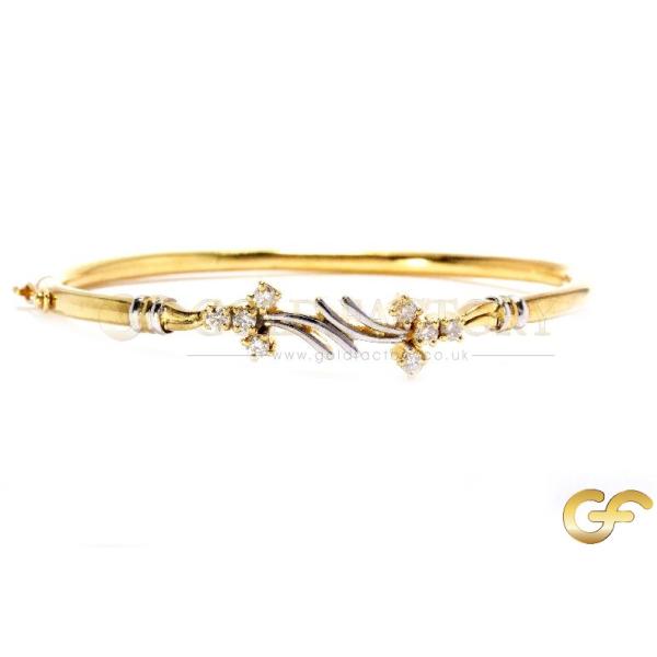 Floral Diamond Accent Bangle