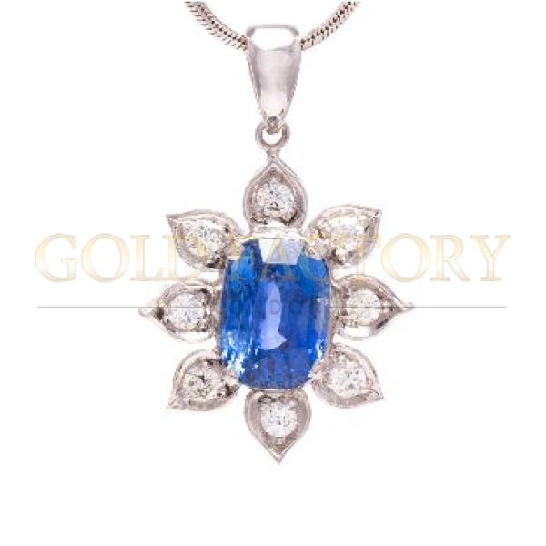 Sapphire And Diamond Floral Pendant