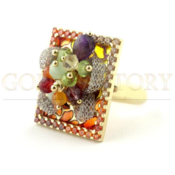 Multicolor Gemstone Cocktail Ring