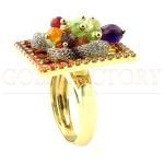 Multicolor Gemstone Cocktail Ring