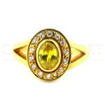Citrine And Diamond Halo Ring