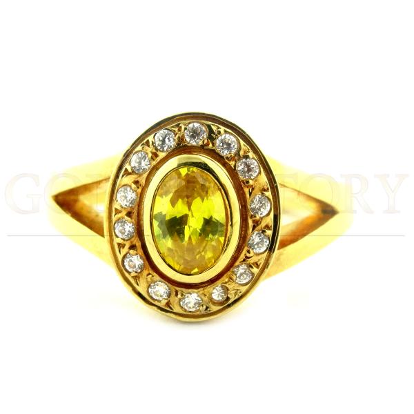 Citrine And Diamond Halo Ring