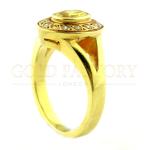 Citrine And Diamond Halo Ring