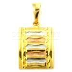 Multi-Tone Gold Crescent Pendant