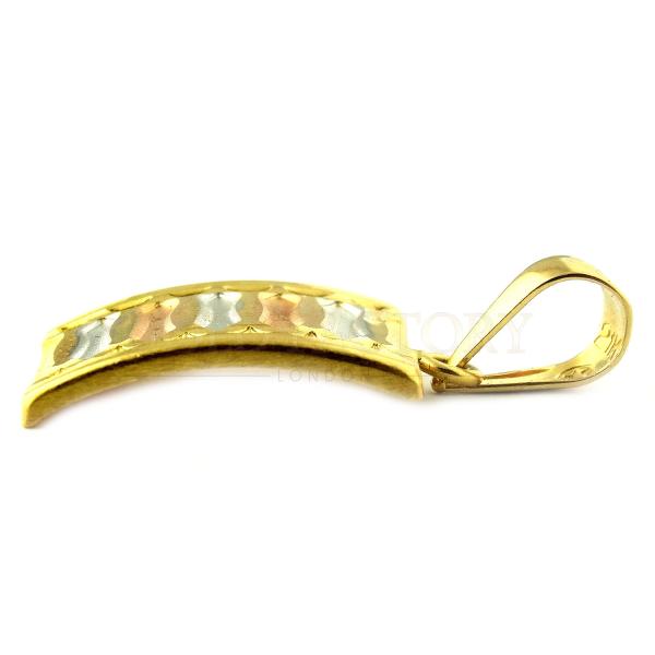 Multi-Tone Gold Crescent Pendant