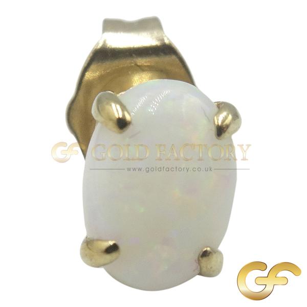 Gold Opal Stud Earrings
