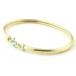 Minimalist Gold Bracelet With Blue Gemstone