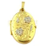 Floral Gold Oval Locket