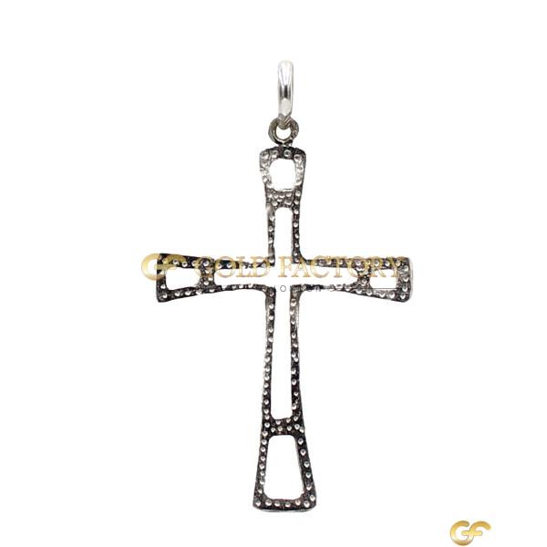 Open-Frame White Gold Cross Pendant