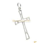 Open-Frame White Gold Cross Pendant