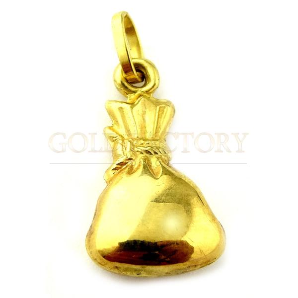 Gold Pouch Charm Pendant