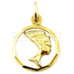 Nefertiti Gold Medallion Pendant