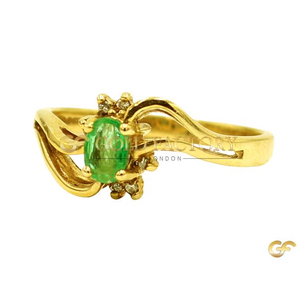 Abstract Green CZ Ring 