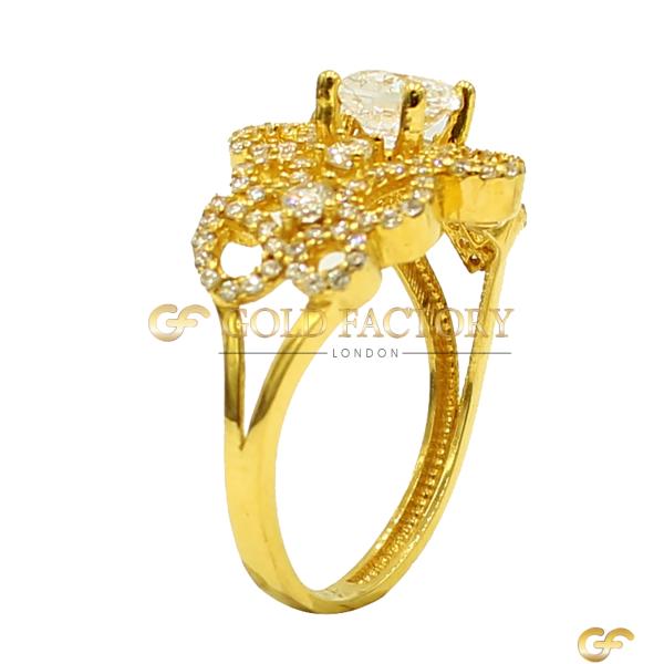 Ornate Diamond Crown Ring