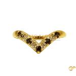 Black And White Diamond Chevron Ring