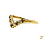 Black And White Diamond Chevron Ring