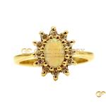 Opal Sunburst Gold Ring