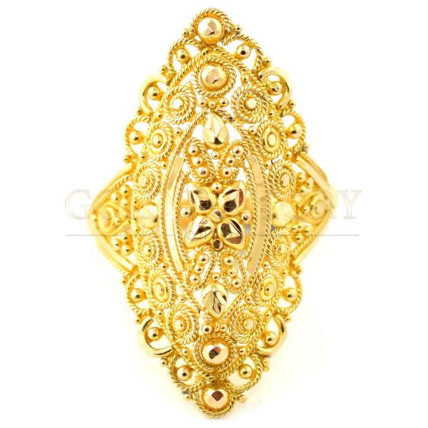 Gold Filigree Statement Ring