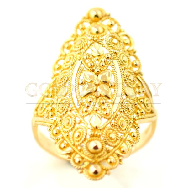 Gold Filigree Statement Ring