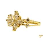 Baguette And Round Diamond Starburst Ring