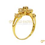 Baguette And Round Diamond Starburst Ring