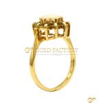 Opal And Emerald Halo Gold Ring