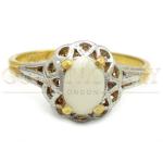 White Opal Filigree Ring