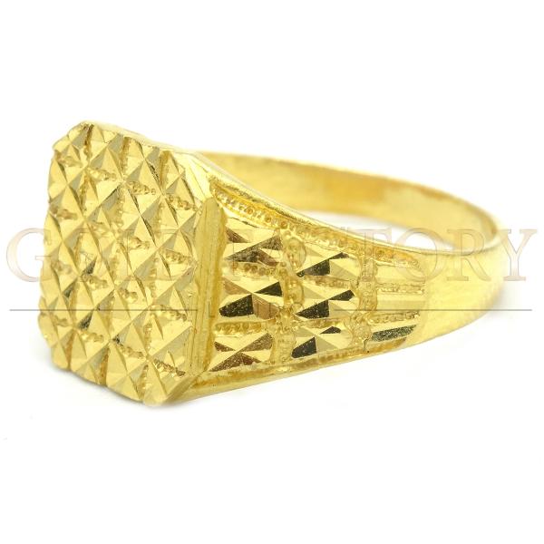 Textured Gold Signet Ring