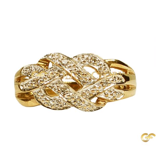  Gold Criss Cross Ring