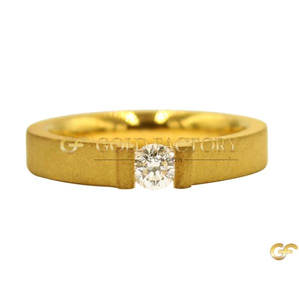 18ct Matte-Finish Yellow Gold Band