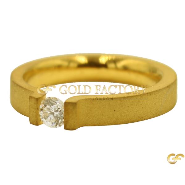 18ct Matte-Finish Yellow Gold Band