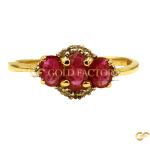 Trio Of Oval-Cut Rubies Ring
