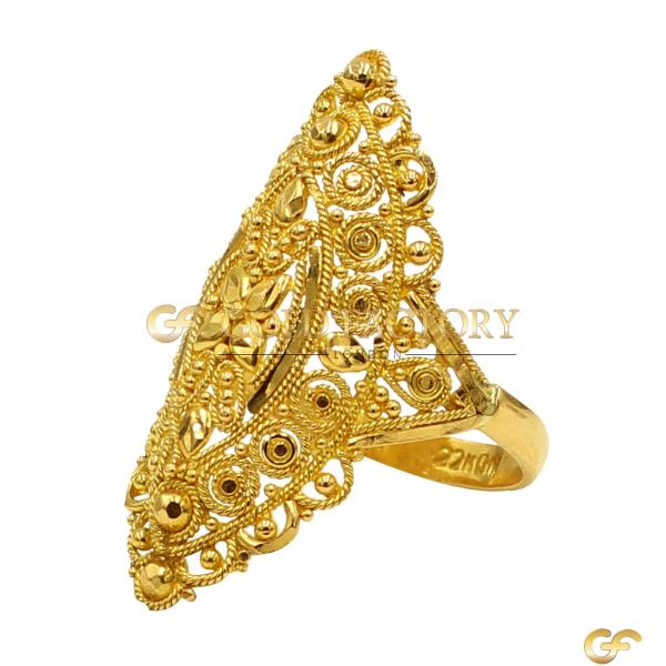 Ornate Filigree Gold Ring