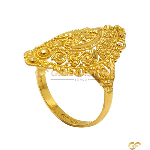  Ornate Filigree Gold Ring