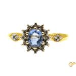  Sapphire Halo Ring