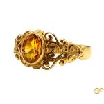  Citrine-Style Filigree Ring