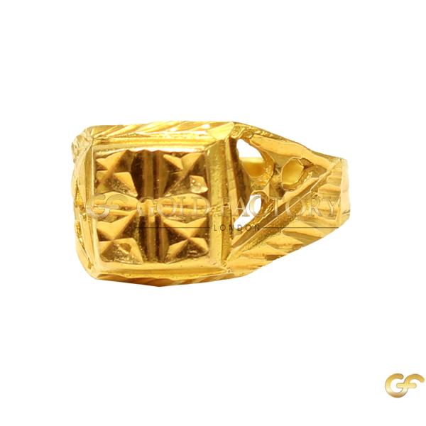  Engraved Baby Gold Signet Ring