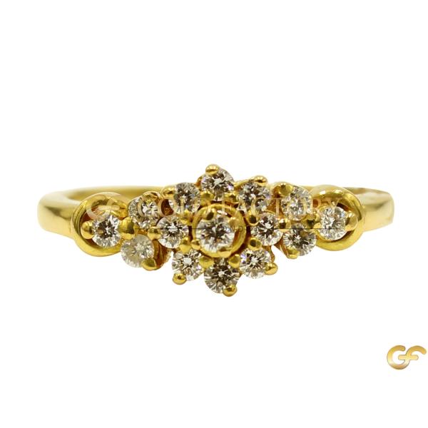  Cluster Cz Gold Ring