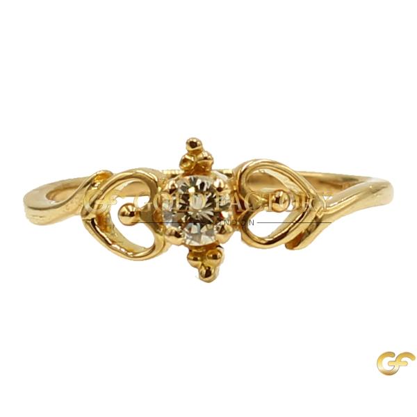  Swirl Cz Solitaire Ring