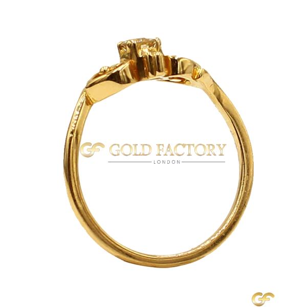  Swirl Cz Solitaire Ring