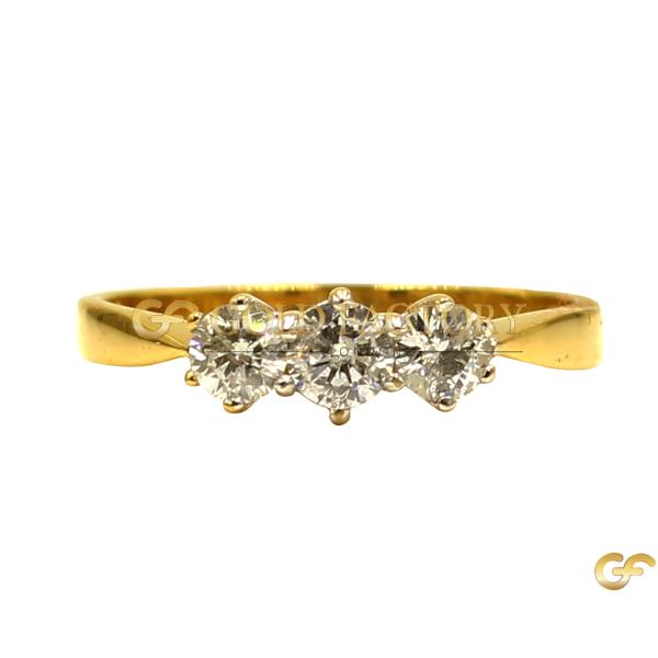 Trio Cz Gold Ring