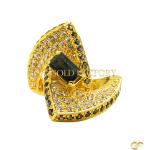 Emerald-Cut Black Cz Ring