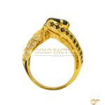 Emerald-Cut Black Cz Ring